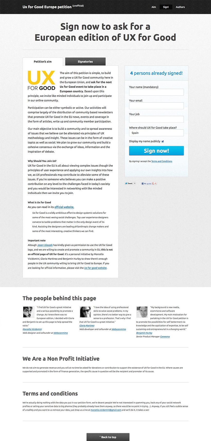 UX for Good Europe petition 1