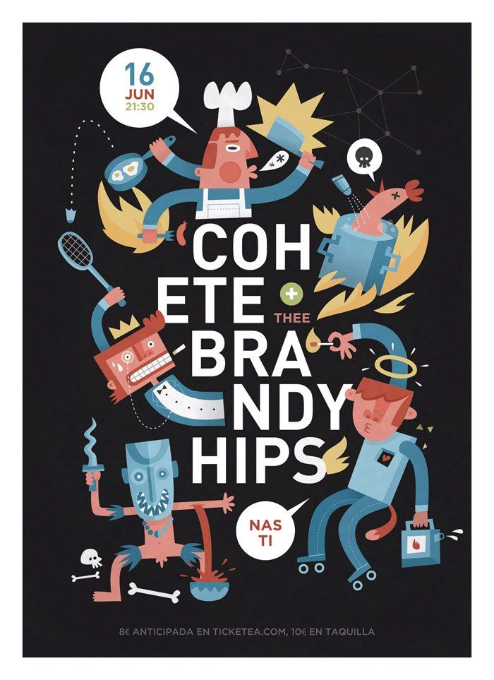 Cartel para Cohete + Thee Brandy Hips 1