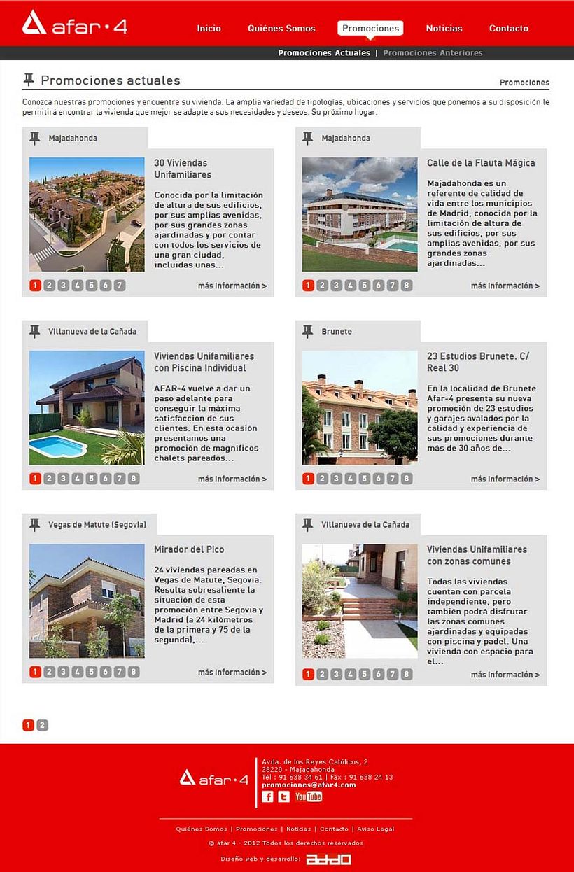 xHTML + CSS + Javascript + PHP + MySQL + CMS (Gestor de Contenidos) - Afar4 Promociones 2