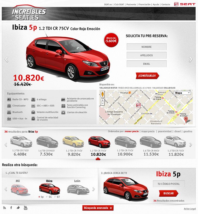 Web Site Los Increibles de SEAT 1
