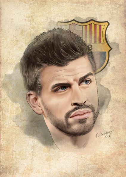 Gerard Pique Portrait. F.C. Barcelona. by Martín Echeverría 3