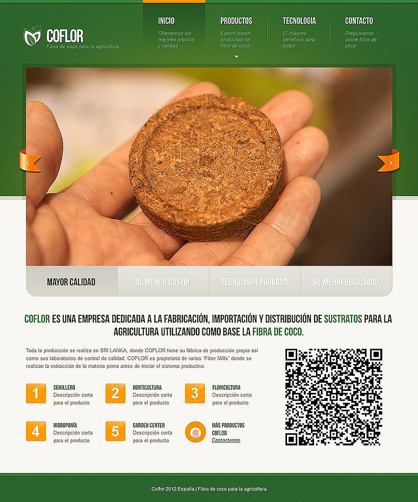 Agricultura. Diseño del sitio web  1