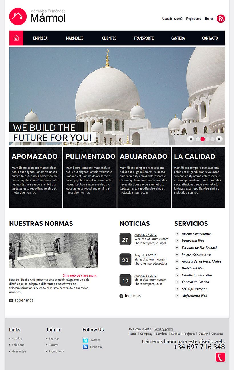 Mármoles. Diseño web 1