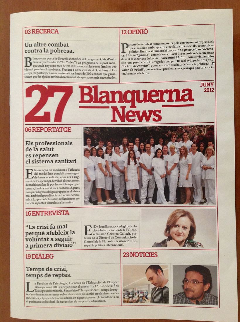 Rediseño revista Blanquerna 2