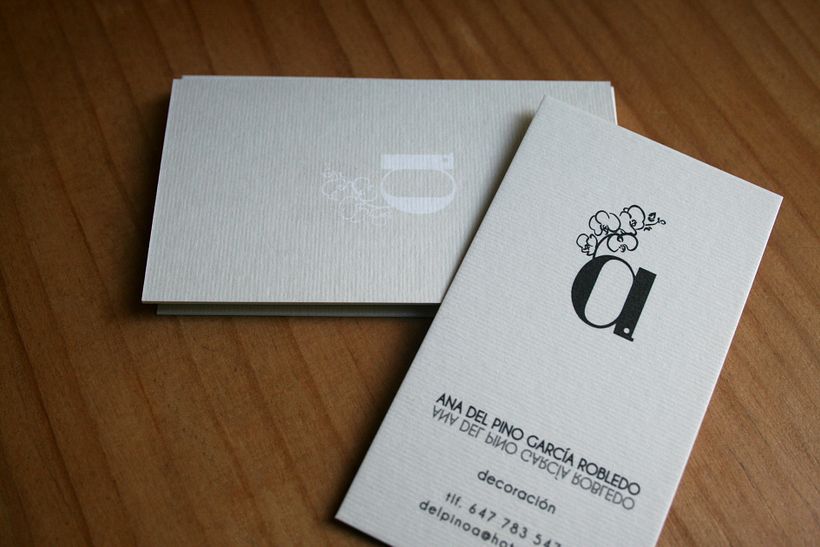 Business Card Ana del Pino Decoración 2