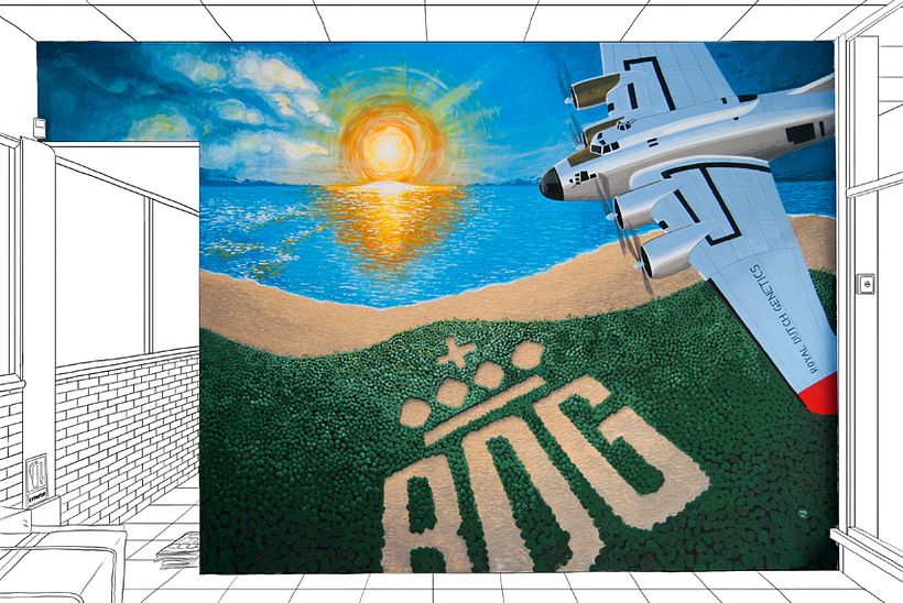 Mural | Avión Sobre Playa 3