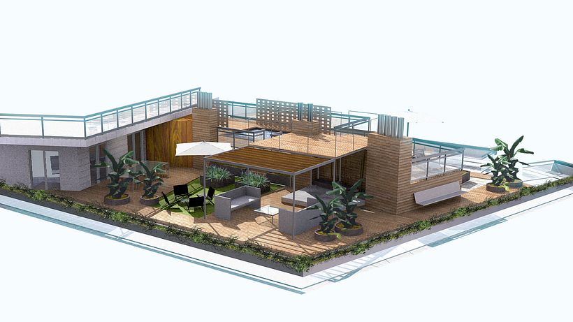 Terraza - ático piso del centro de Barcelona - Diseño