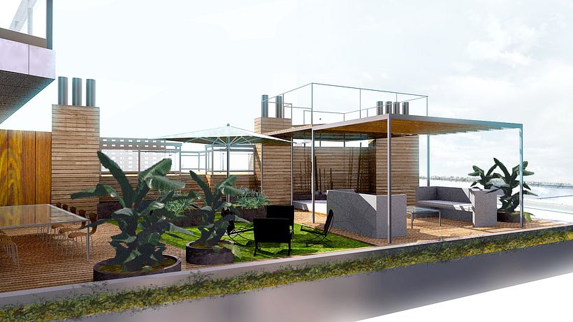 Terraza - ático piso del centro de Barcelona - Diseño