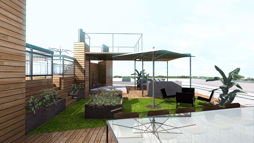 Terraza - ático piso del centro de Barcelona - Diseño
