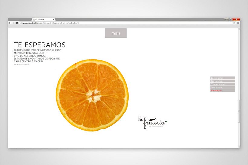 Página web La Frutería 8