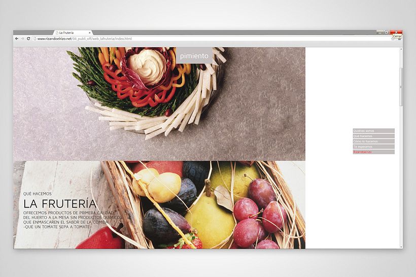 Página web La Frutería 3