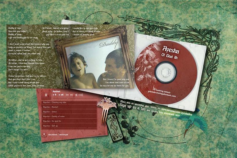 Webdesign for singer/songwriter Ayesha 2