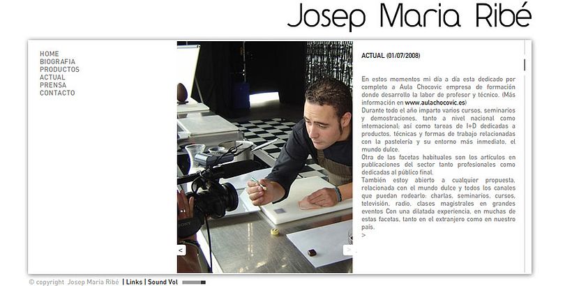 Webdesign for catalan desert chef Josep Maria Ribe 4