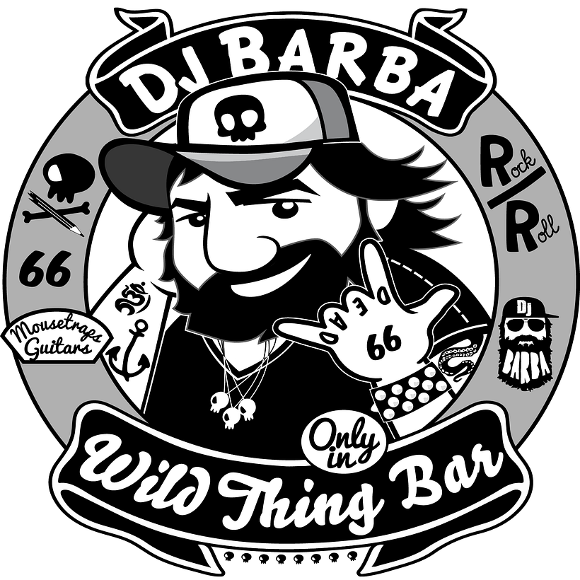 Dj Barba flyer - Traditional illustration