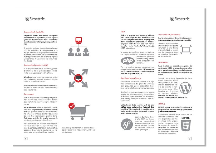 Maquetación y diseño de catálogo de servicios de Simettric 0