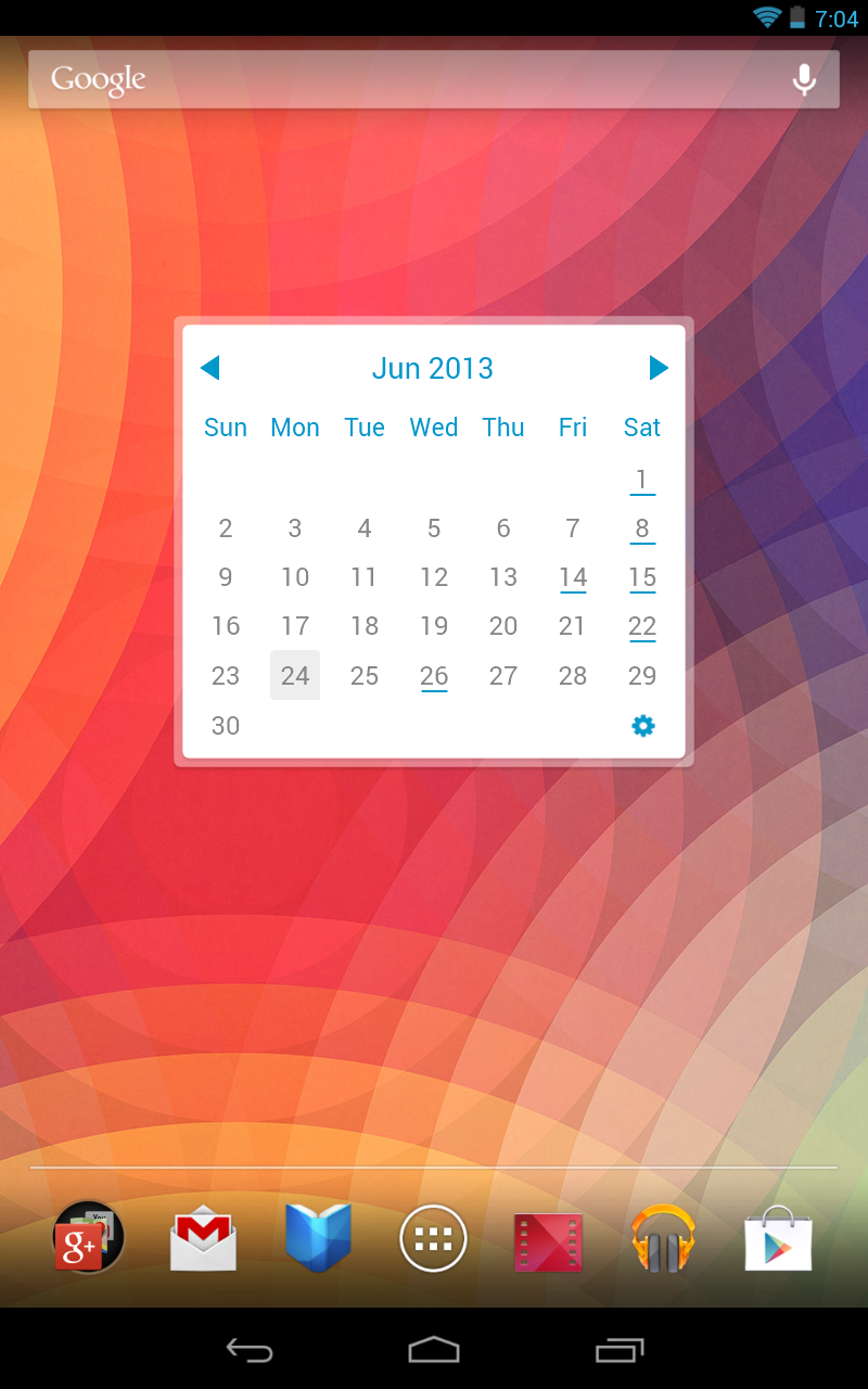 My Month Calendar Widget 1