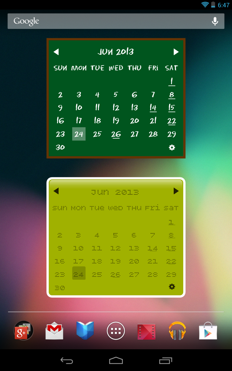My Month Calendar Widget 2