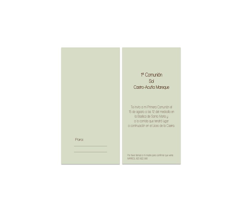 PRIMERAS COMUNIONES: INVITACIONES Y RECORDATORIOS/ FIRST COMUNION: INVITATIONS AND REMINDERS  -  Ontwerp