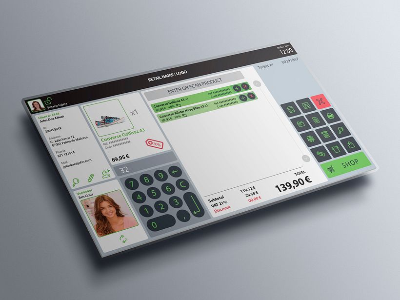 Interfaz de usuario para terminal de punto de venta (TPV) 7