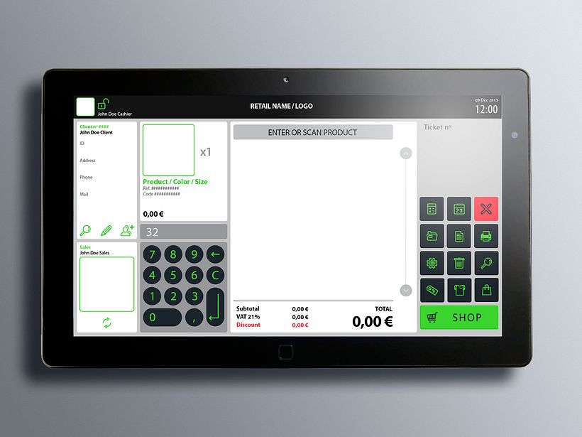 Interfaz de usuario para terminal de punto de venta (TPV) 17