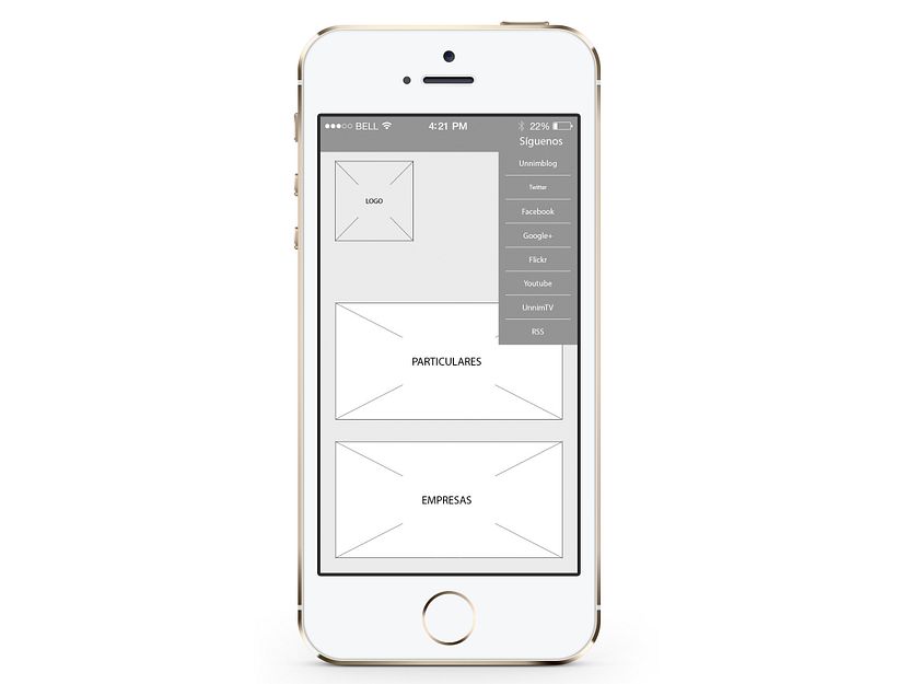 Wireframes para portal inmobiliario móvil E-commerce 3