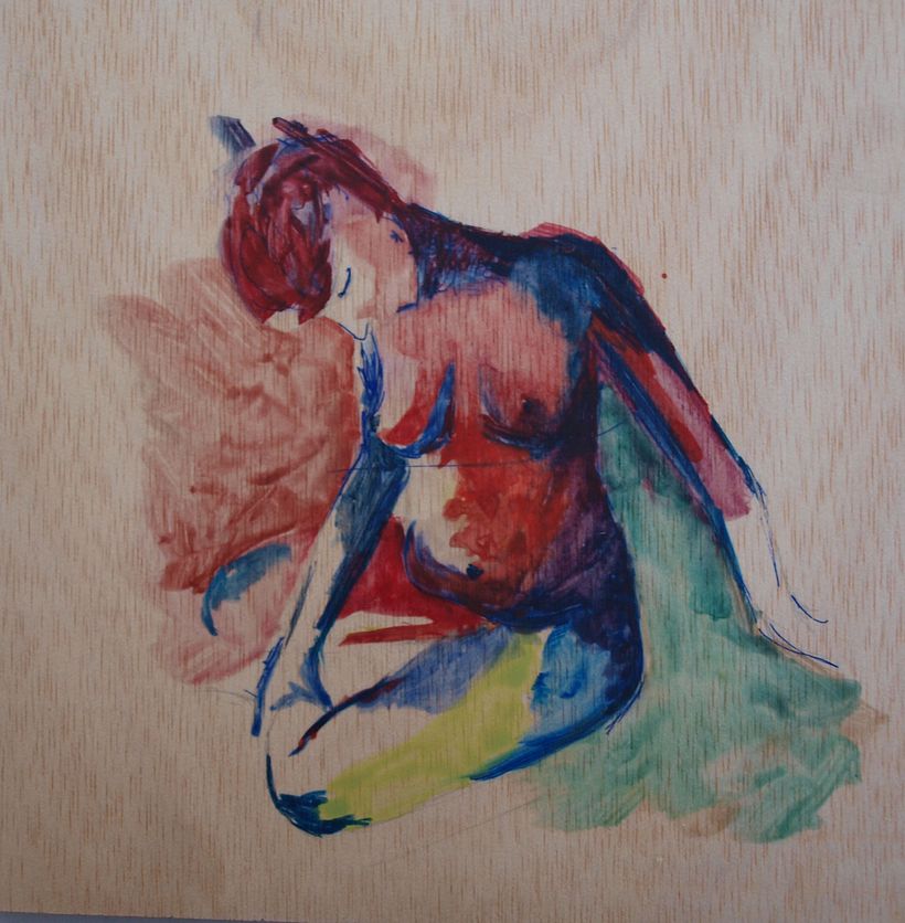 Danzando (acuarela sobre madera) 4