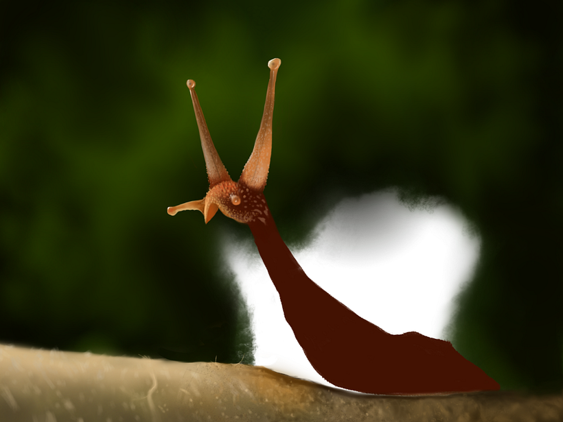 El caracol Rey - Pintura digital realizada con los dedos en el Ipad 2