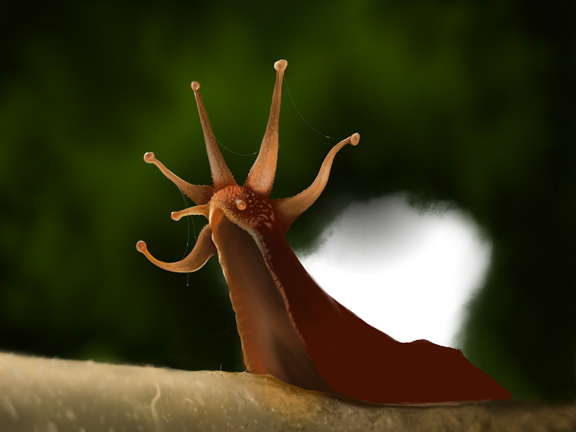 El caracol Rey - Pintura digital realizada con los dedos en el Ipad 6