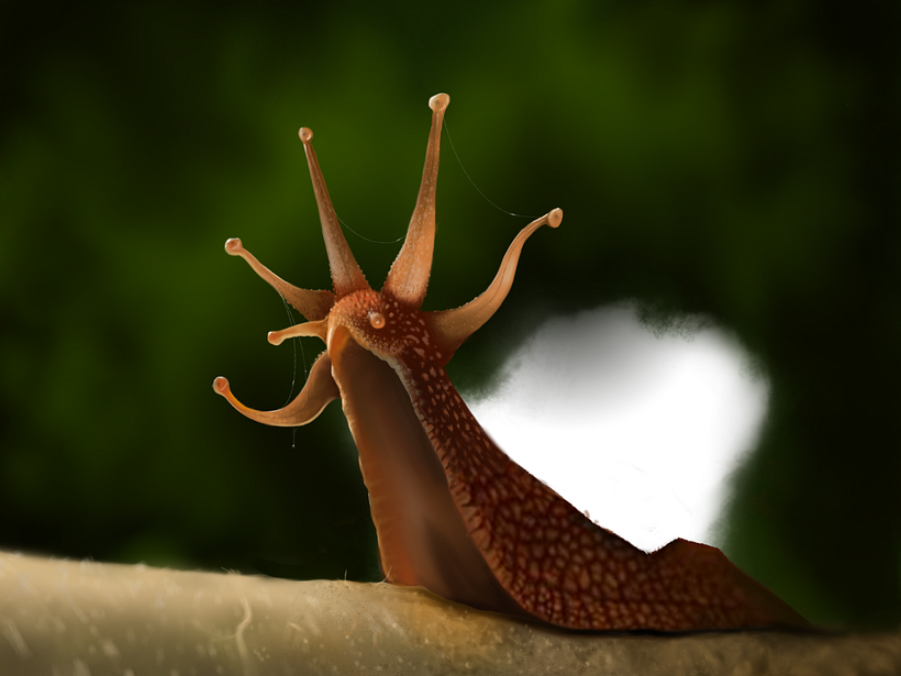 El caracol Rey - Pintura digital realizada con los dedos en el Ipad 8
