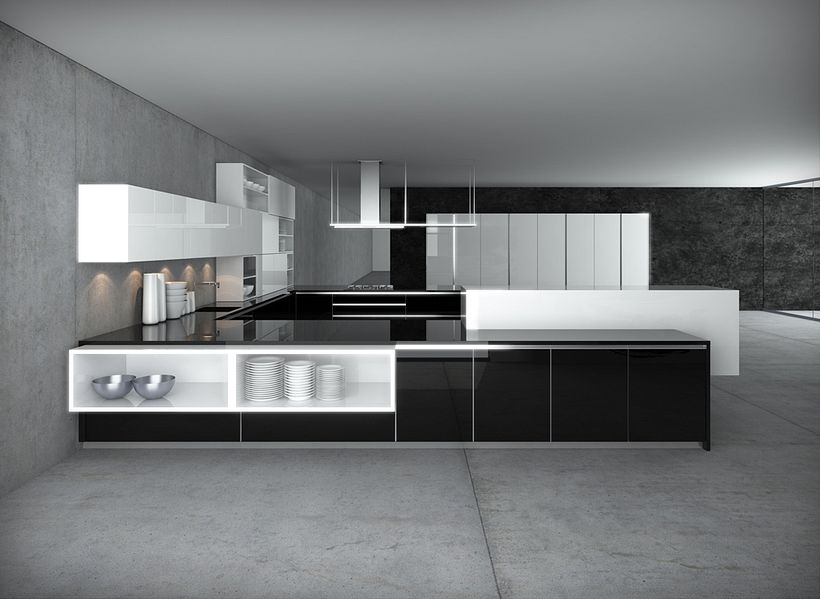 Cocina 3D negra 0
