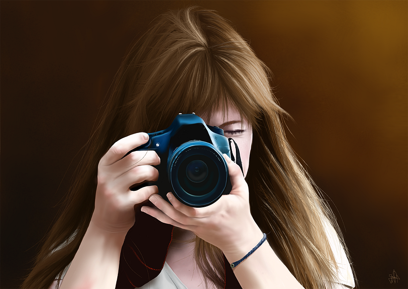 Retrato - Pintura digital realizada con los dedos en el Ipad 8