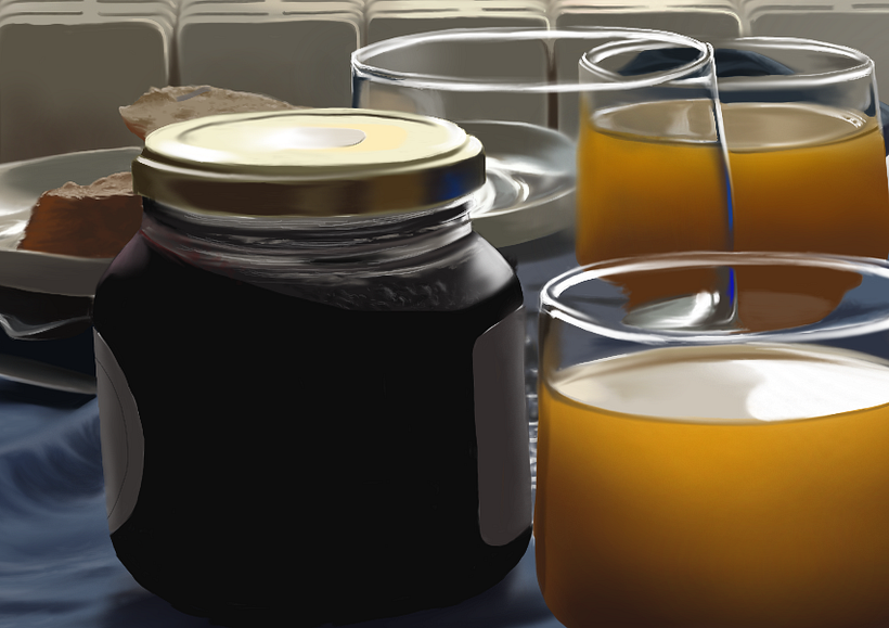 Luz de desayuno - Pintura digital realizada con los dedos en el Ipad 17