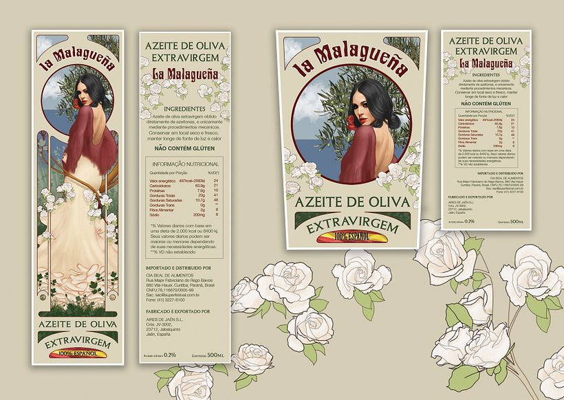 Aceite La Malagueña - Ilustración tradicional