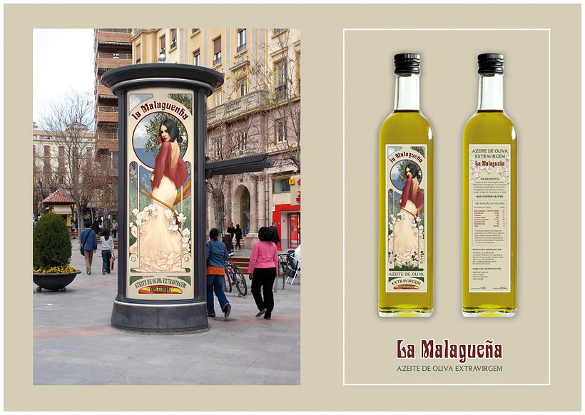 Aceite La Malagueña - Ilustración tradicional