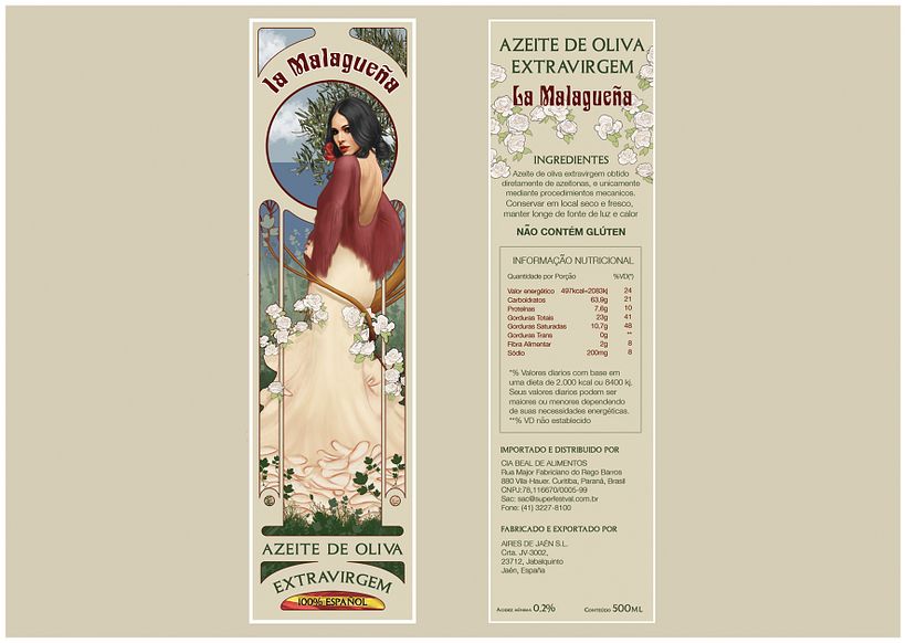 Aceite La Malagueña - Ilustración tradicional