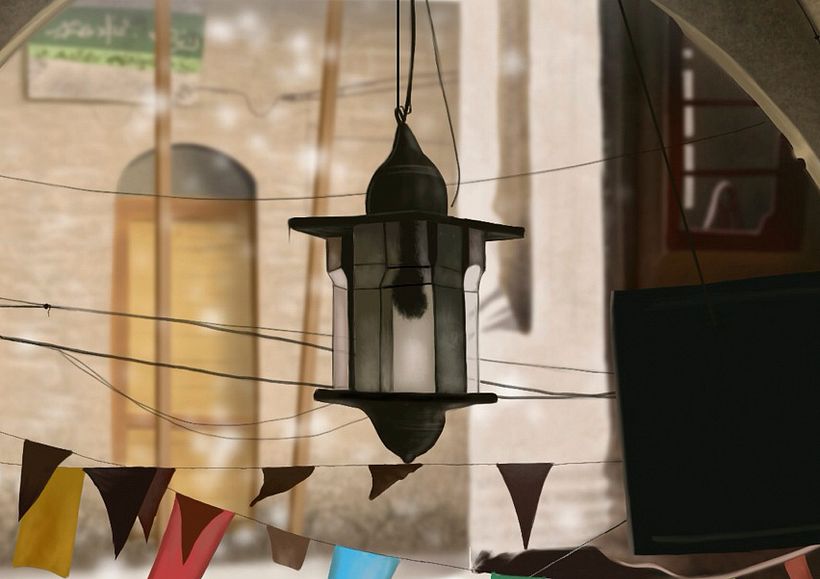 Callejón -  Pintura digital realizada con los dedos en el Ipad  3