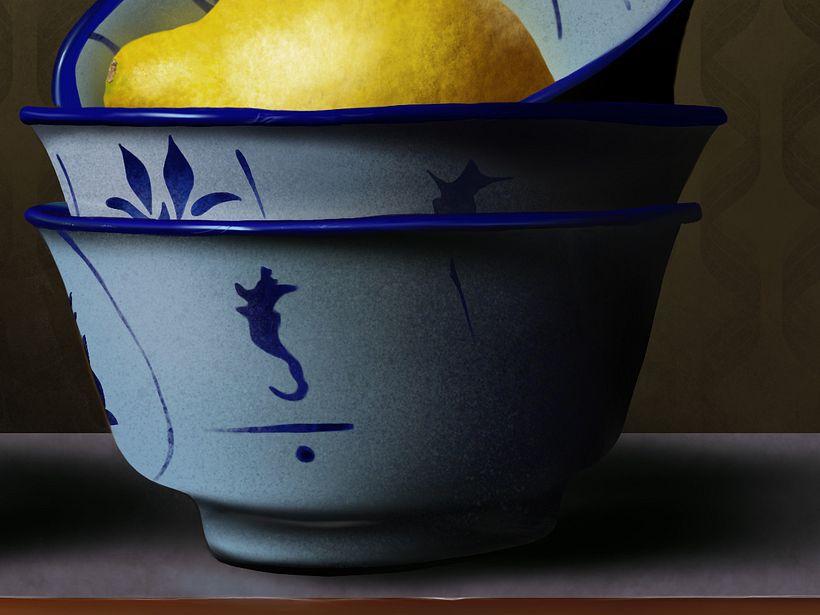 Naturaleza viva - Pintura digital realizada con los dedos en el Ipad  4