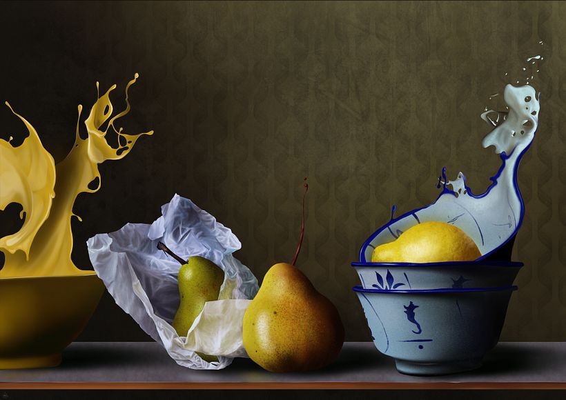 Naturaleza viva - Pintura digital realizada con los dedos en el Ipad  17