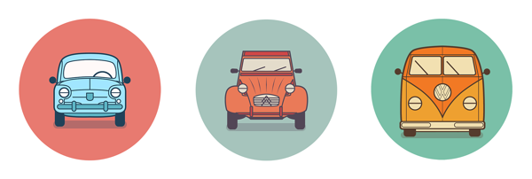 Classic utility vehicles icon design -1