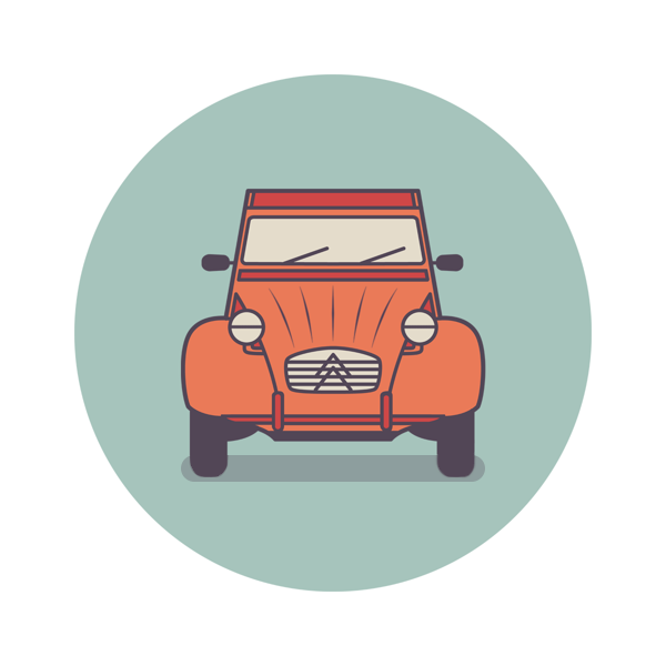 Classic utility vehicles icon design 1