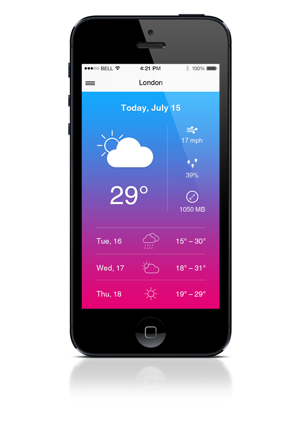 Weather App for iPhone -1