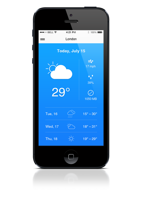Weather App for iPhone 1