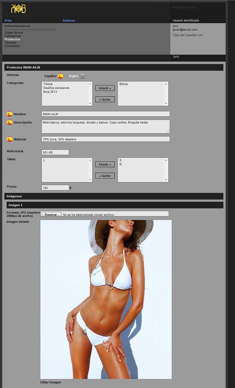 xHTML + CSS + jQuery + PHP + CMS (Gestor de Contenidos) - Kayoa Bay 3
