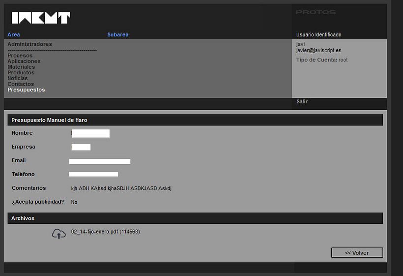 xHTML + CSS + jQuery + PHP + CMS (Gestor de Contenidos) - Incut 5