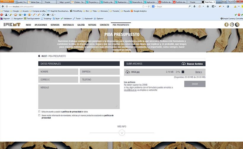 xHTML + CSS + jQuery + PHP + CMS (Gestor de Contenidos) - Incut 3