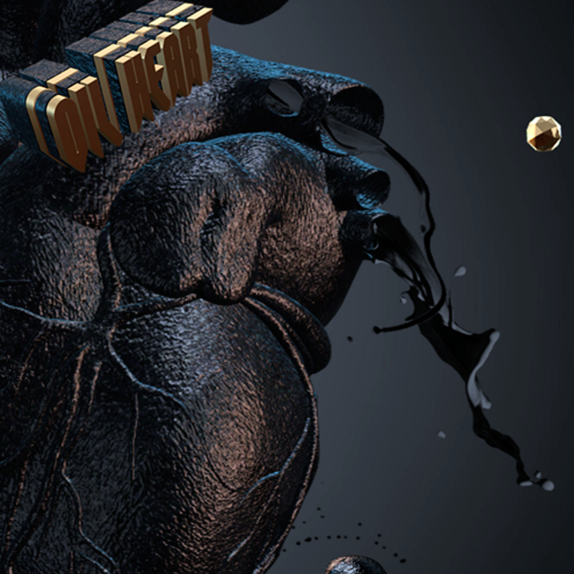 OIL HEART 3D ART 3