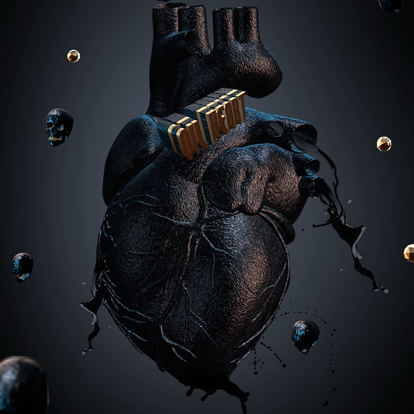 OIL HEART 3D ART 2