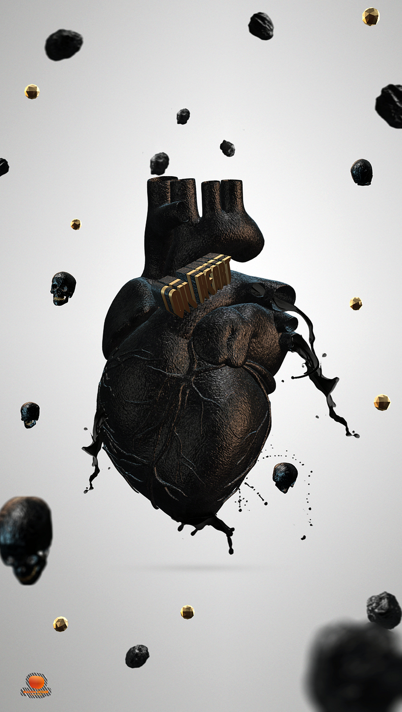 OIL HEART 3D ART 0