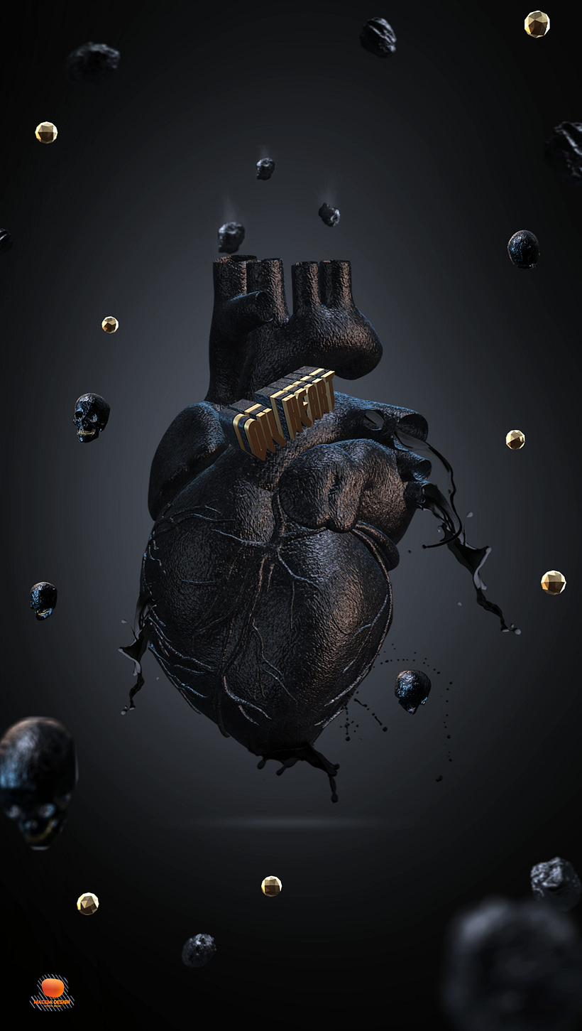 OIL HEART 3D ART 1
