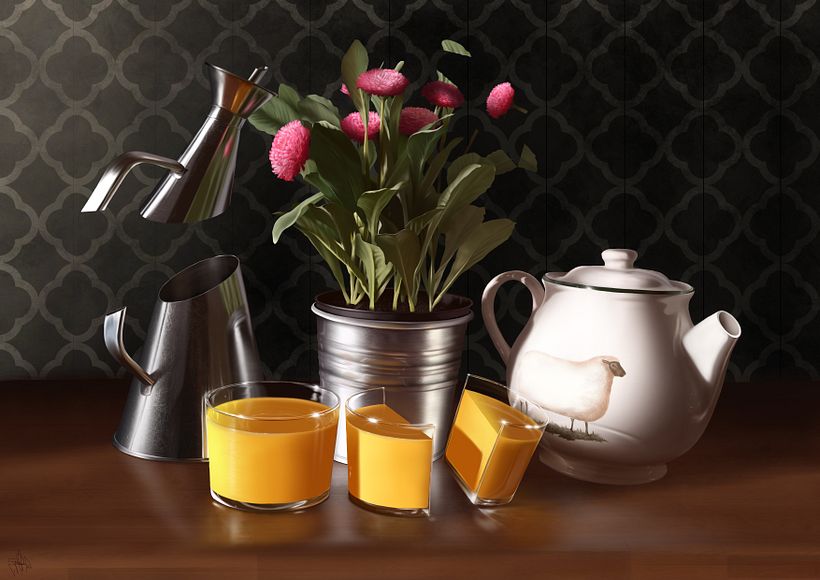 Recortes - Pintura digital realizada con los dedos en el Ipad 1